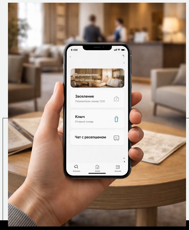 Мобильное приложение для гостей отеля в Коркине, управление сервисом